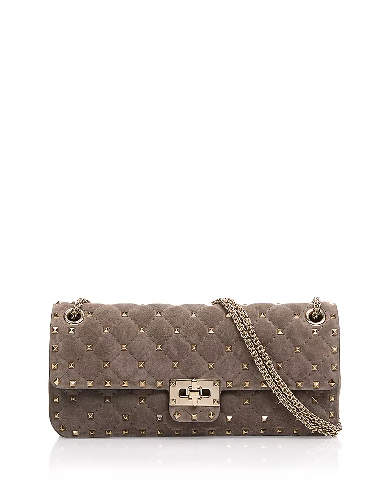 Valentino Garavani Rockstud Small Suede Shoulder Bag