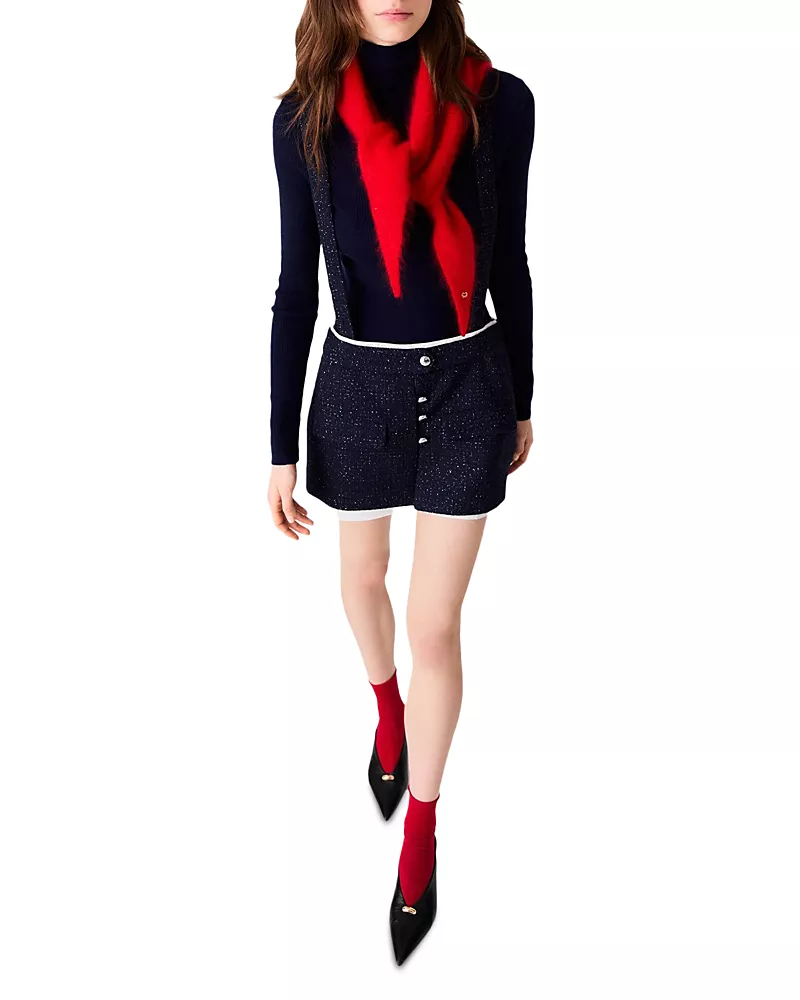 Maje Amila Contrast Tweed Skort