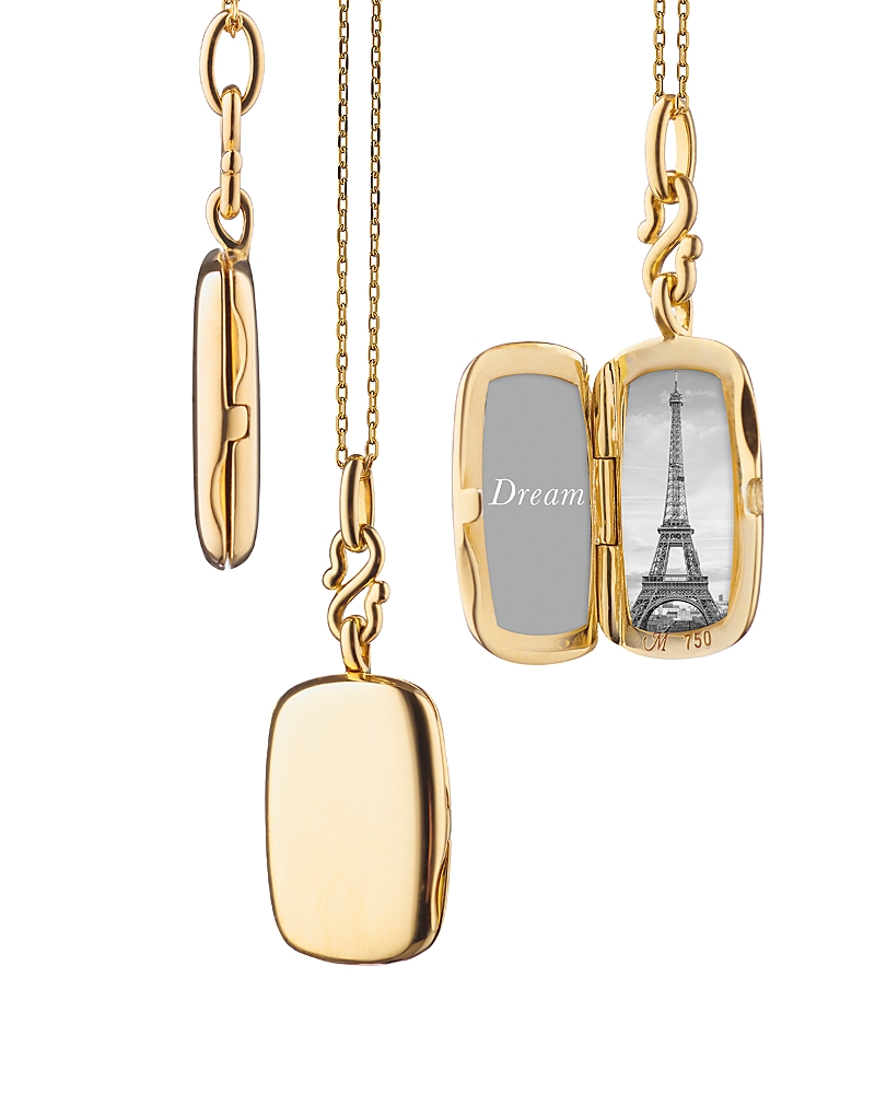 Monica Rich Kosann 18K Yellow Gold Slim Lockets Rectangular Pendant Necklace, 16-17 · OS