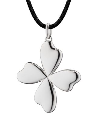 Sterling Silver Lucky Four Leaf Clover Necklace, 20"