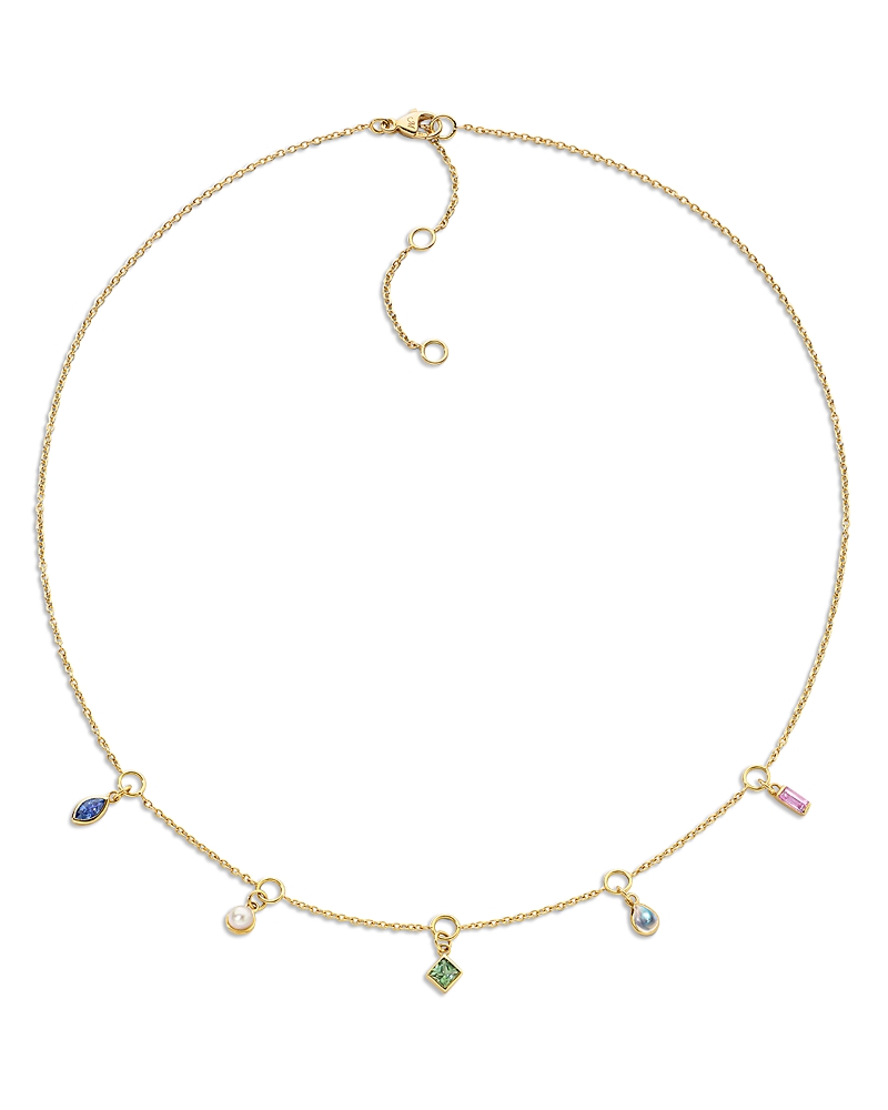 Monica Rich Kosann 18K Yellow Gold Points North Multi Gemstone Points of Light Collar Necklace, 15-17