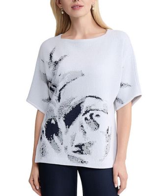 Plus Abstract Print Soft Knit Tunic