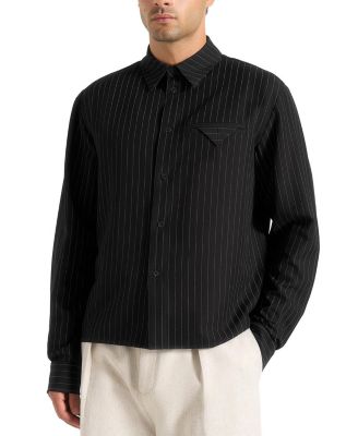 Arlo Pinstripe Cropped Long Sleeve Shirt