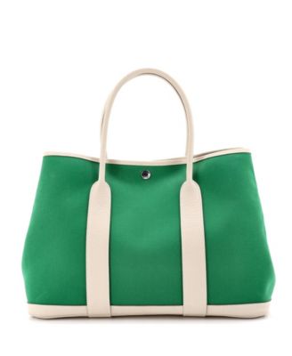 36 Garden Party Tote Toile and Leather