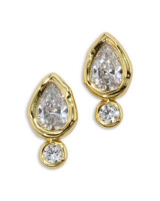 Alexis Bittar Asterales Cubic Zirconia Teardrop Stud Earrings