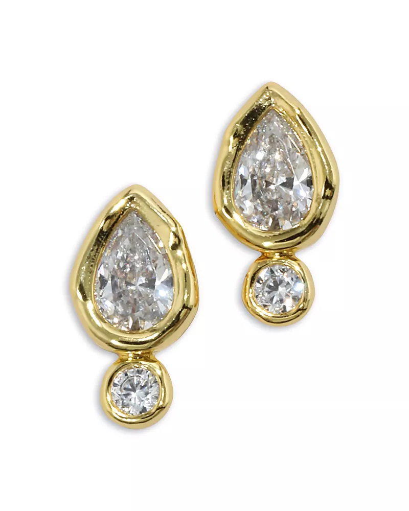 Alexis Bittar Asterales Cubic Zirconia Teardrop Stud Earrings