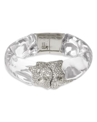 Alexis Bittar Silverlake Crystal & Lucite Bangle Bracelet