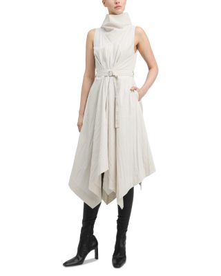 Indie Cotton Blend Belted Asymmetric Dress