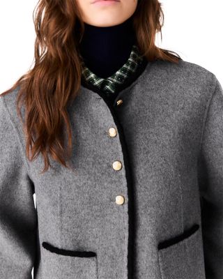 Gardenia Wool Blend Double Faced Short Coat - thumbnail 7