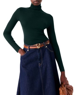 Milko Wool Blend Ribbed Turtleneck Sweater