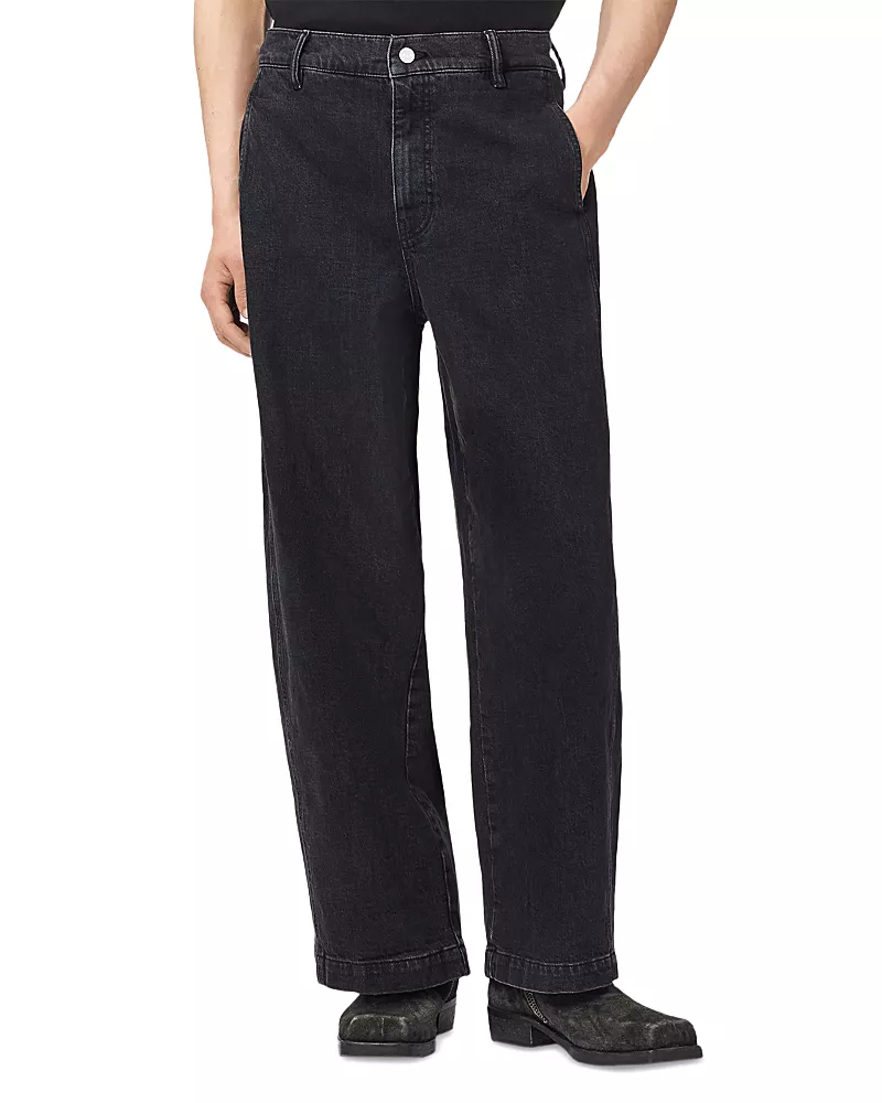 Allsaints Raafi Cotton Blend Relaxed Barrel Leg 29.9 Jeans in Washed Black
