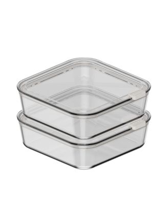  Stack Glass Container, 5.6 Cup, Set of 2