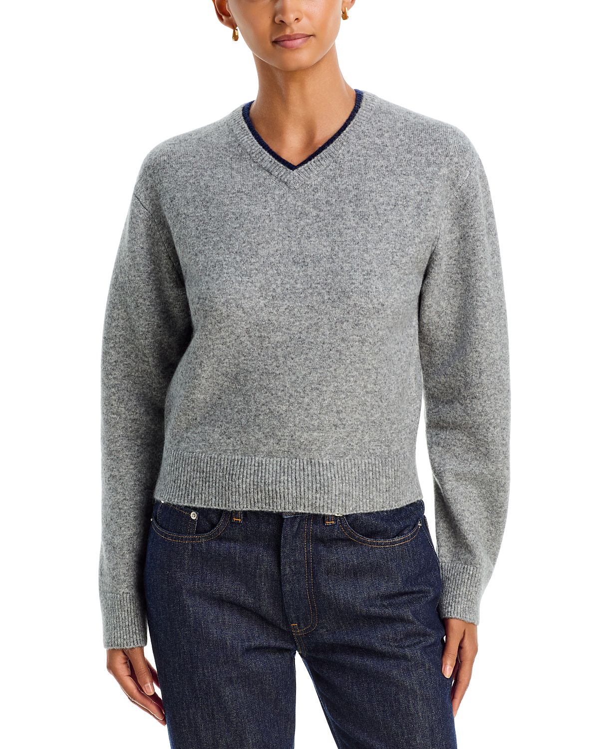 525 America Sloane High V Neck Sweater