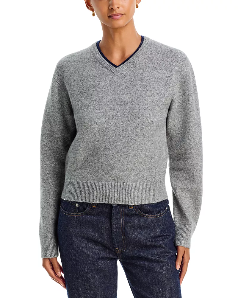 525 America Sloane High V Neck Sweater