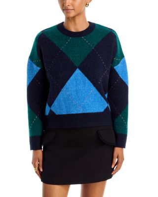 Argyle Crewneck Long Sleeve Sweater - Exclusive