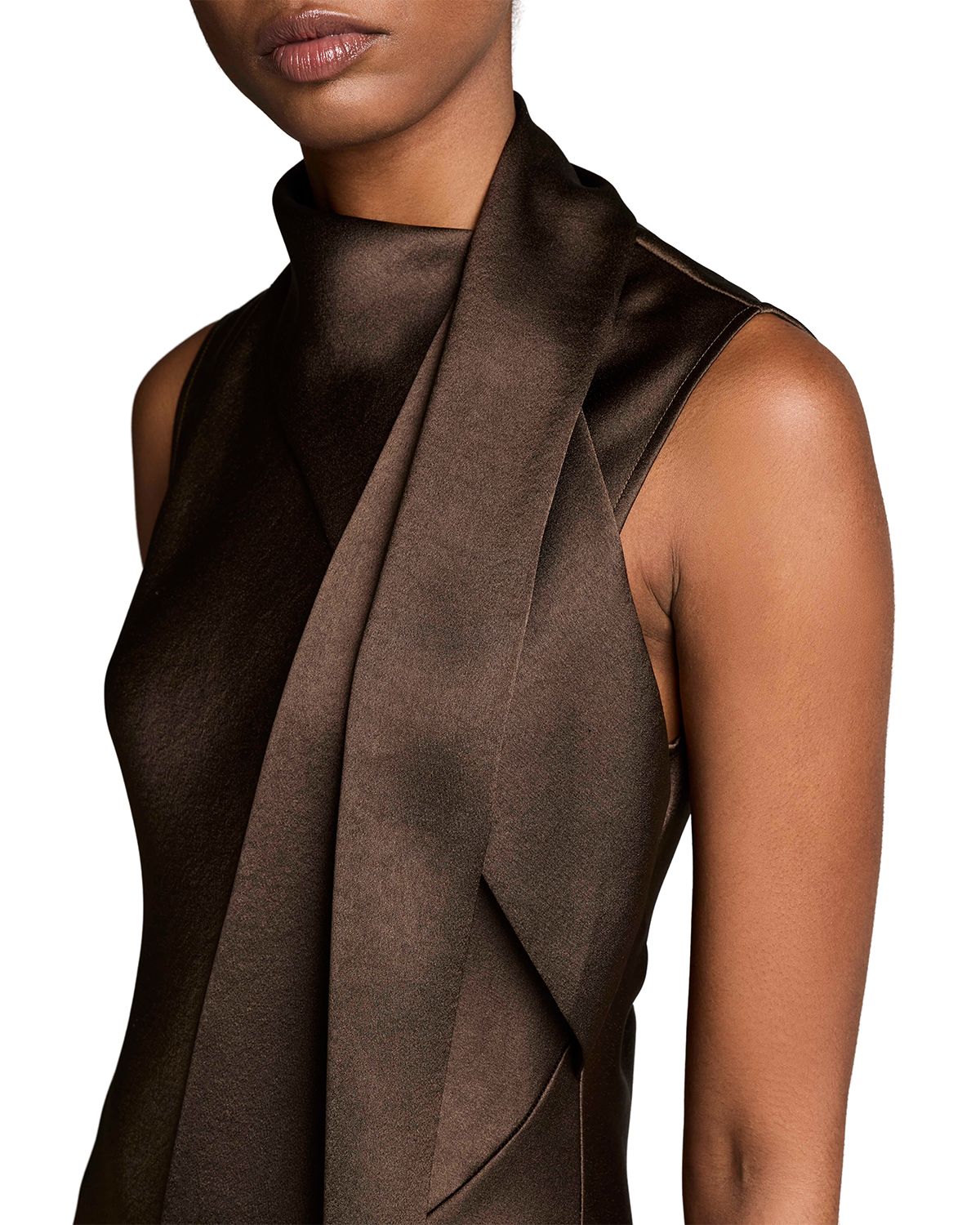 Draped Scarf Tie Sleeveless Dress thumbnail 3