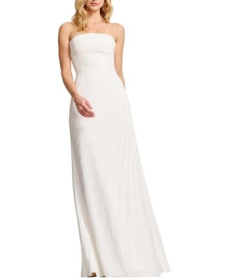  Kinley Strapless Pleated Satin Gown