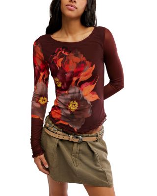 Lilly Printed Long Sleeve Bodycon Top