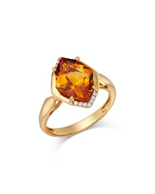Bloomingdale's Fine Collection Diamond & Citrine Marquise Ring in 14K Yellow Gold