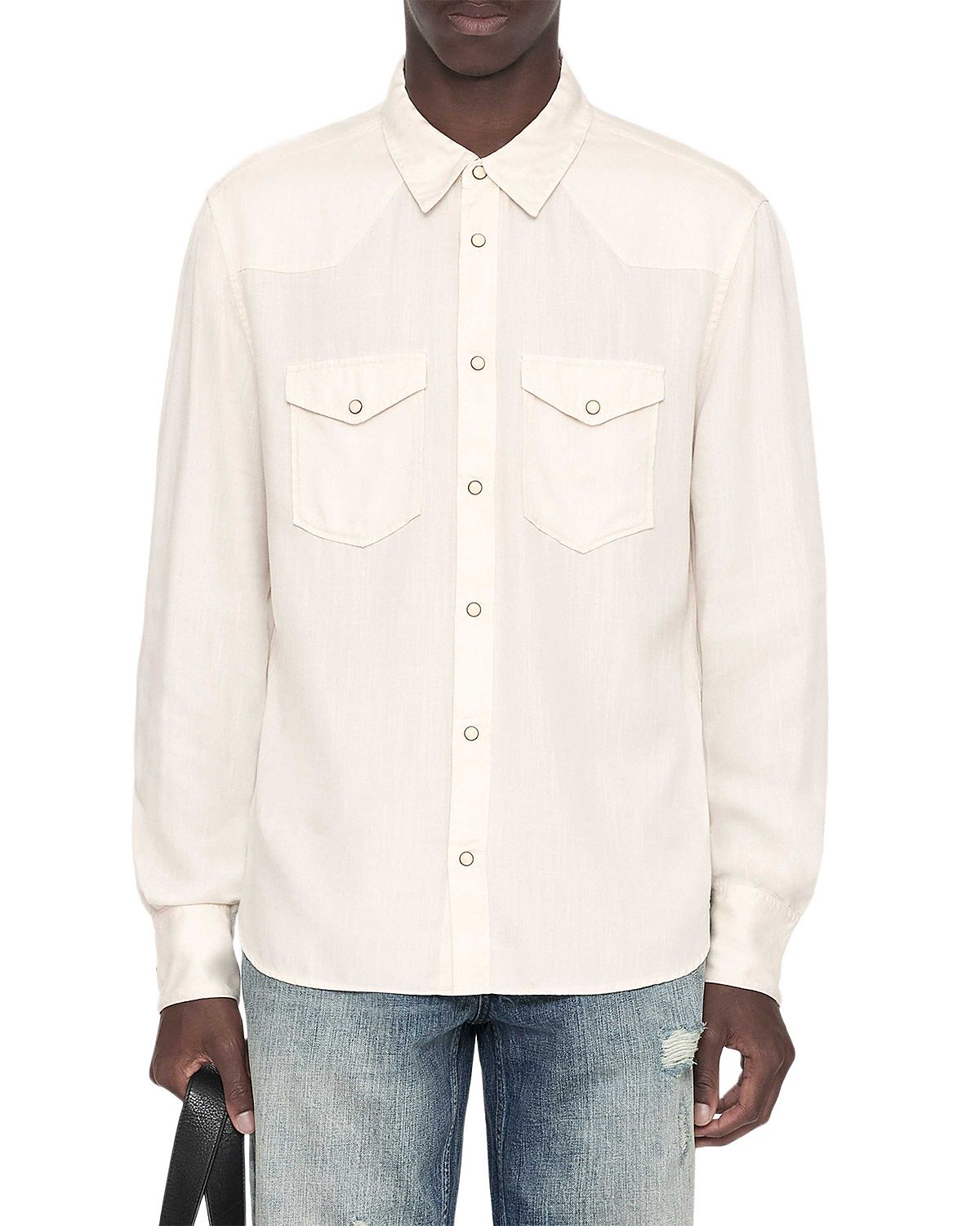 Allsaints Hanway Western Point Collar Pocket Shirt