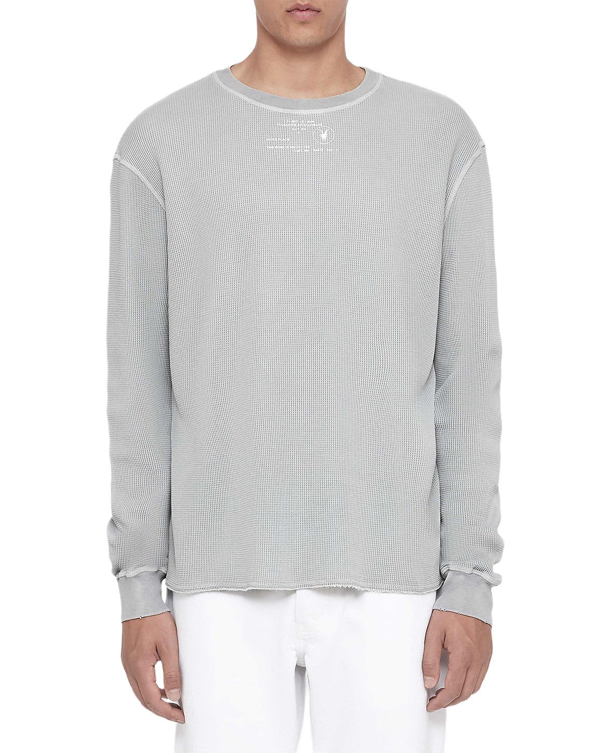Allsaints Raphy Cotton Waffle Logo Stamp Shirt
