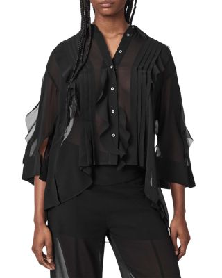 Minna Ruffled High Low Shirt