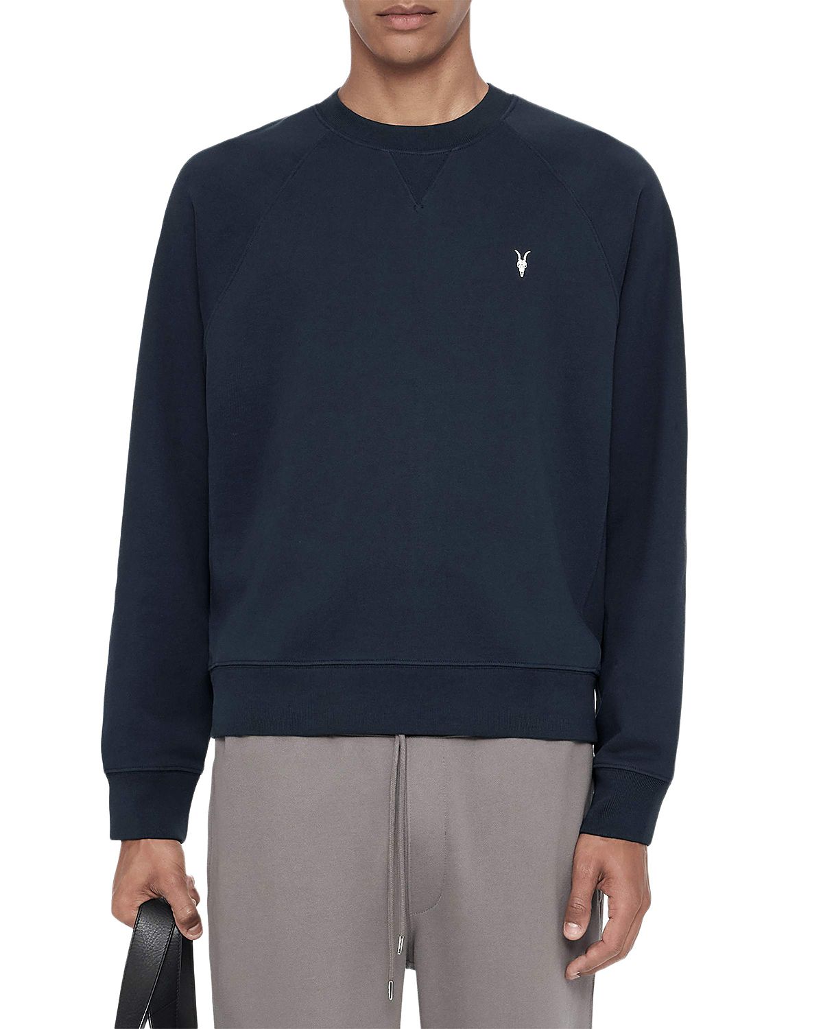 Allsaints Harlow Cotton Ram Skull Crewneck Sweatshirt