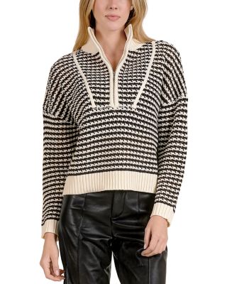 Mock Neck Cropped Drop Shoulder Sweater
