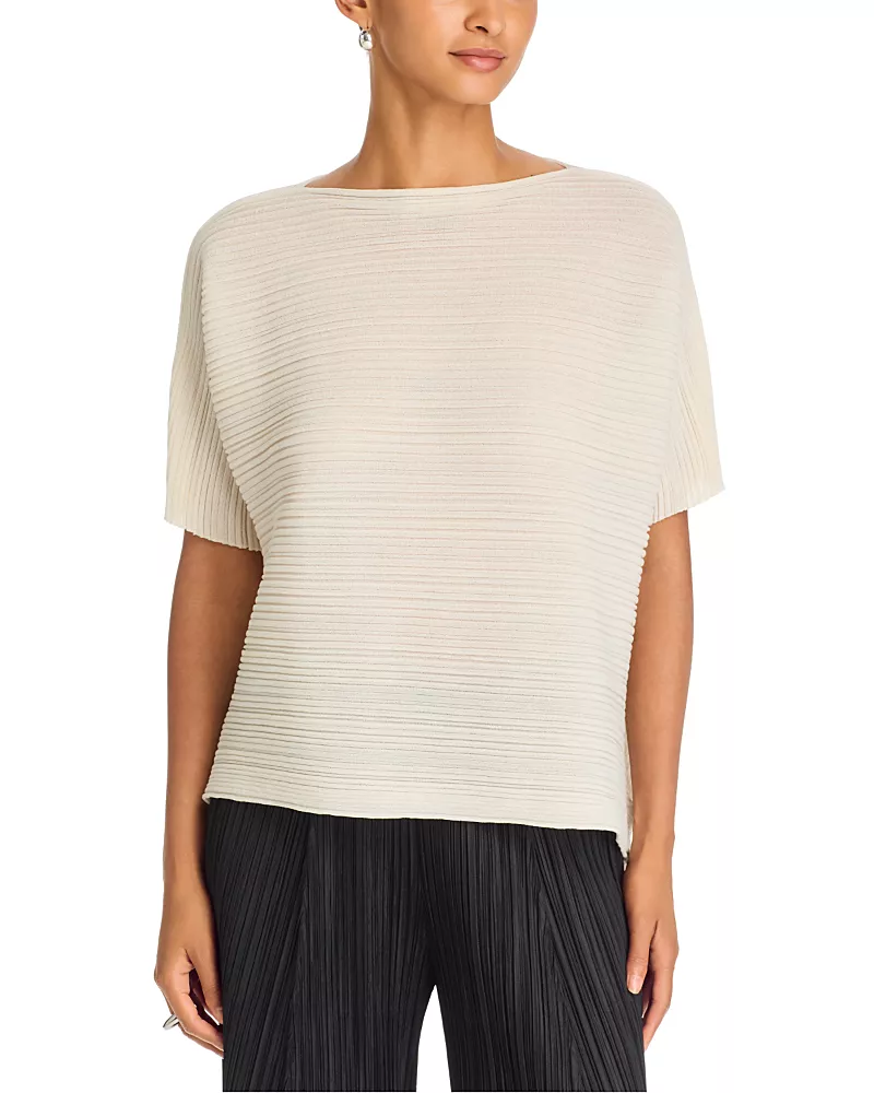 Pleats Please Issey Miyake Paper Bounce Knit Top