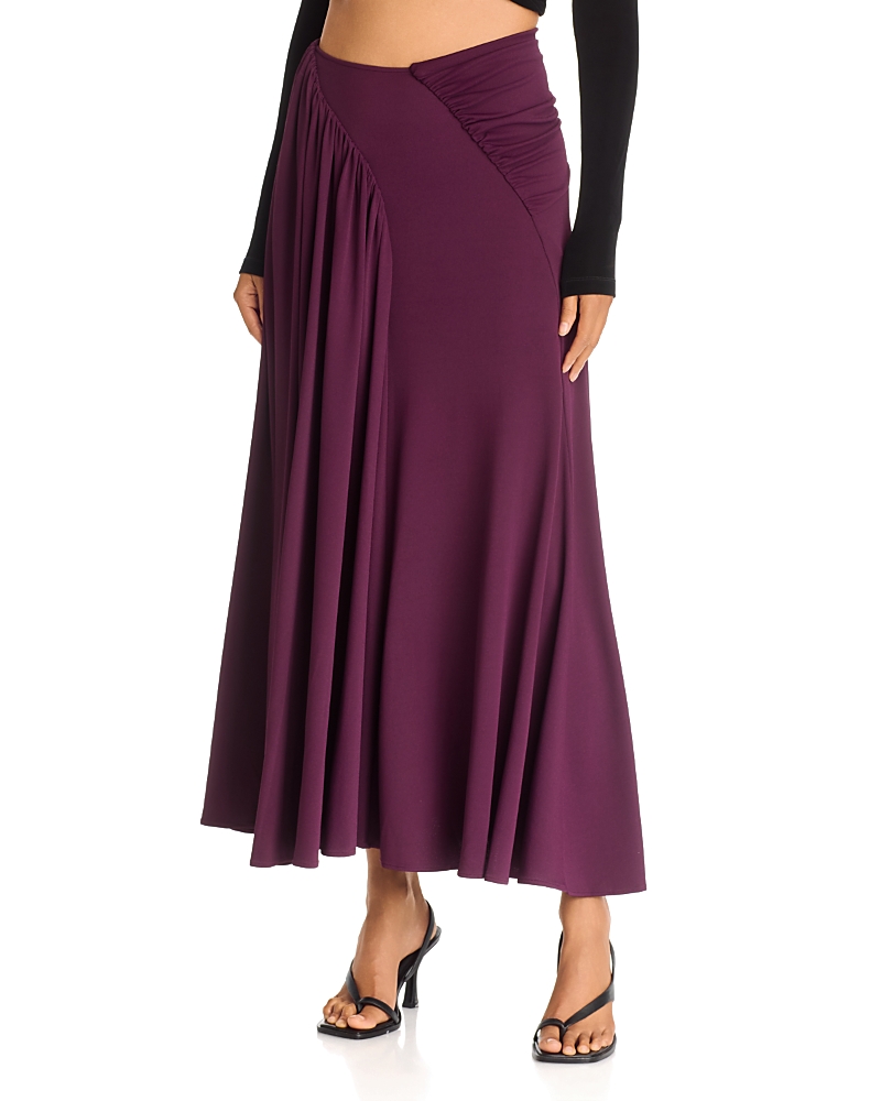 Rabanne Ruched Bias Cut Maxi Skirt
