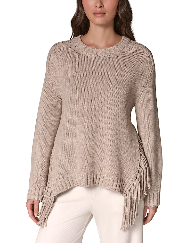 Donna Karan Weekend Fringe Trim Oversized Sweater