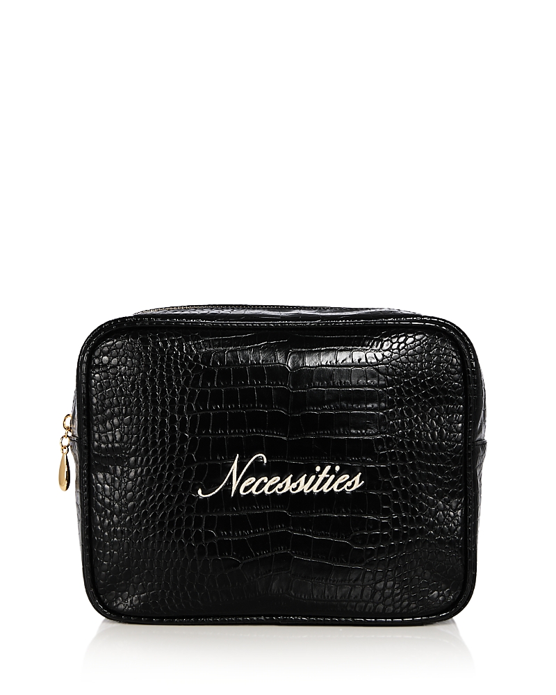 Abbode Necessities Croc Embossed Faux Leather Pouch