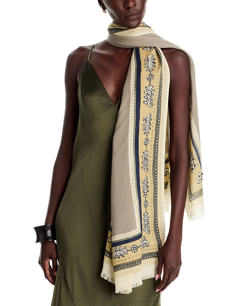 Echo Embroidered Rug Wool Wrap In Multi