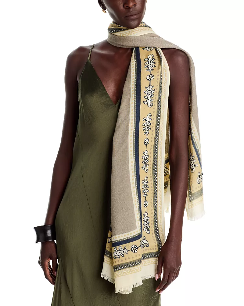 Echo Embroidered Rug Wool Wrap