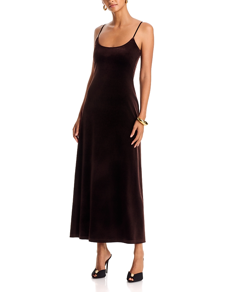 Aqua Velvet A Line Maxi Dress - Exclusive