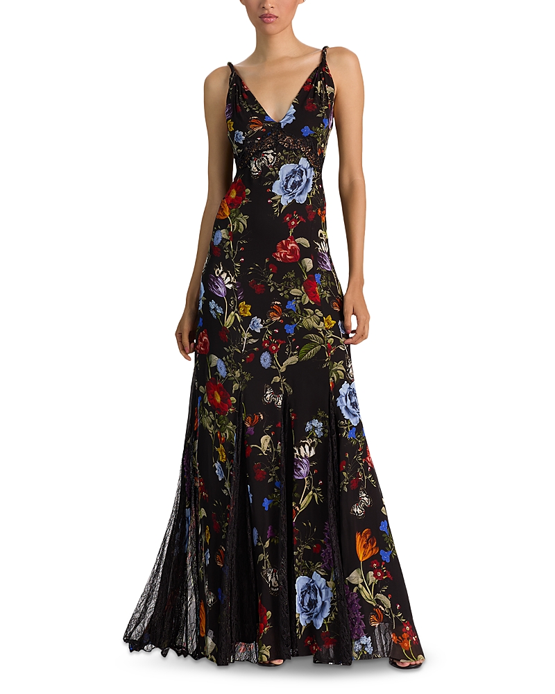 Alice And Olivia Nisa Cutaway Twist Strap Evening Gown