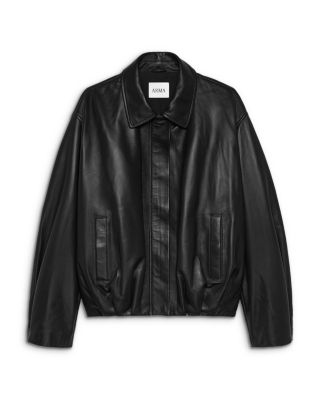 Melis Leather Zip Front Jacket