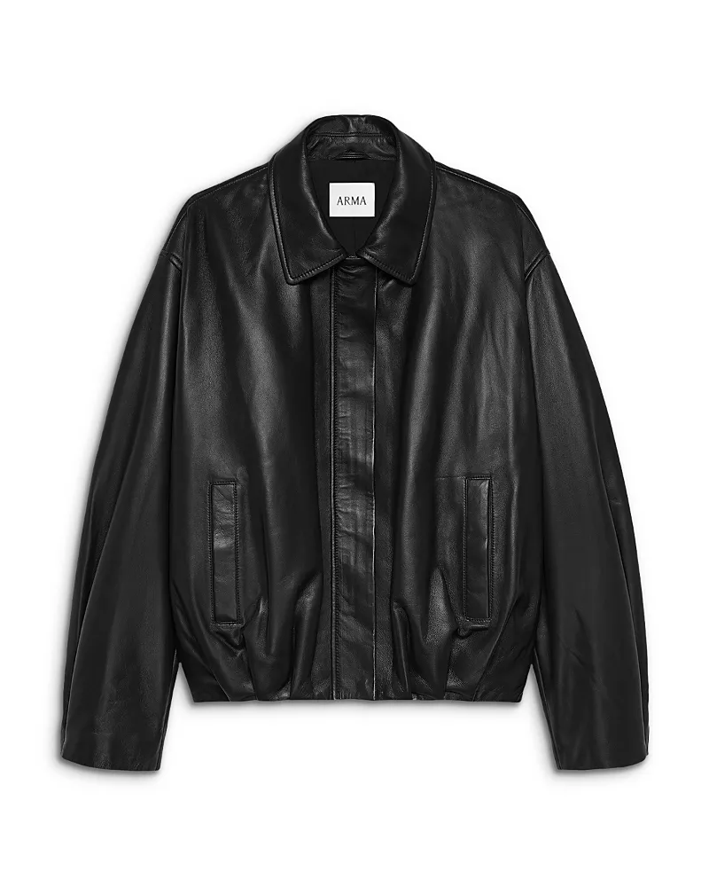 Arma Melis Leather Zip Front Jacket