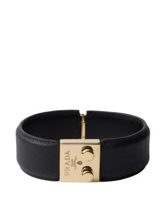  Metal And Saffiano Leather Bracelet