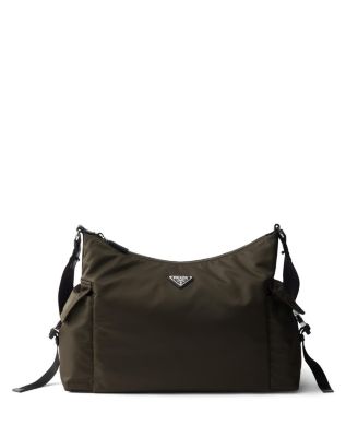 Explore Nylon & Leather Enameled Triangle Logo Crossbody