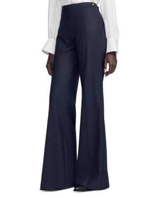 Sandro Randolph Pinstripe Flare Pants