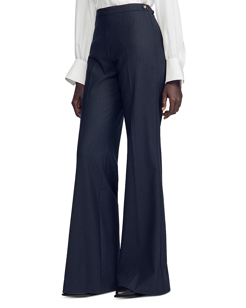 Sandro Randolph Pinstripe Flare Pants