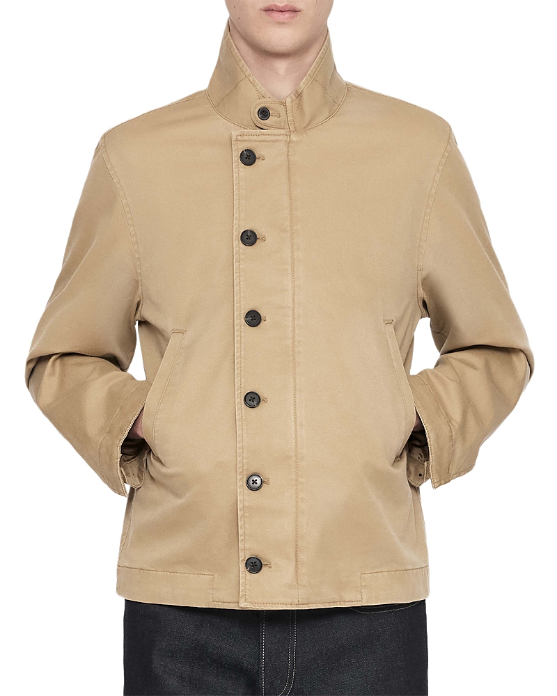 Allsaints Enfield Cotton Blend Stand Collar Jacket