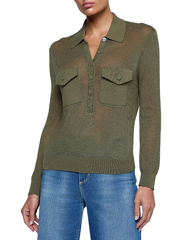 L'agence Carine Pointelle Collared Sweater