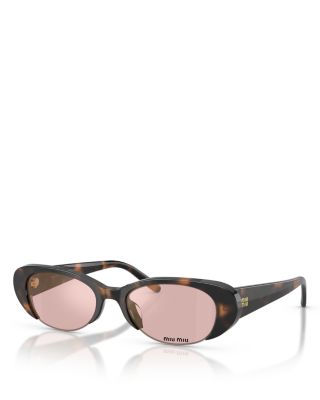 Miu Miu Oval Sunglasses, 52mm In Metallic