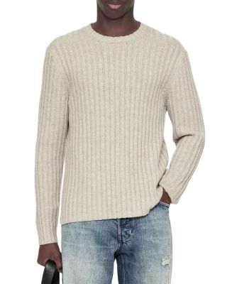 Liev Wool Blend Knit Stripe Crewneck Sweater