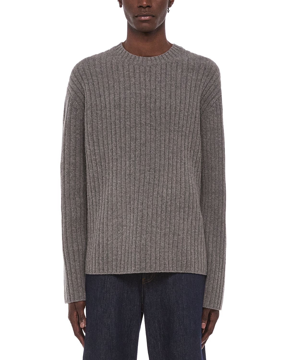 Helmut Lang Ribbed Crewneck Rustic Wool Sweater