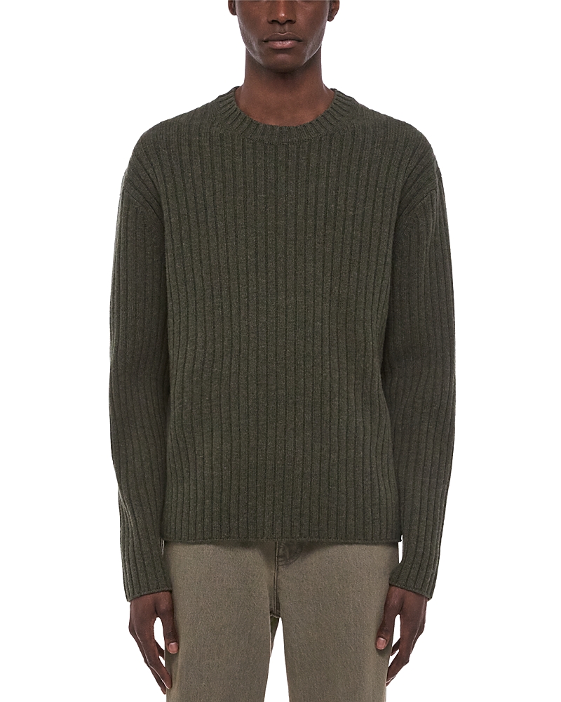 Helmut Lang Ribbed Crewneck Rustic Wool Sweater