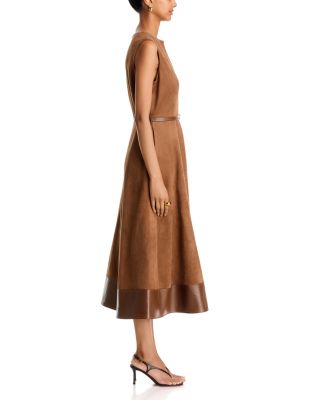 The Paisley Belted Faux Suede Dress