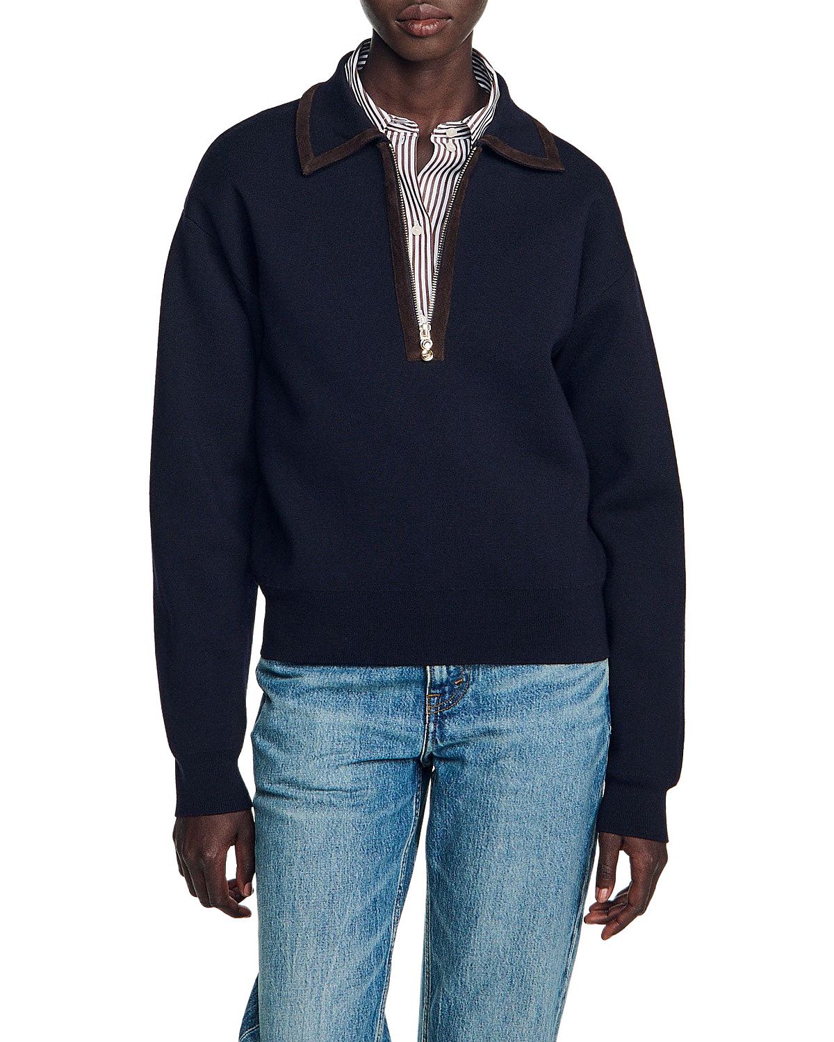 Sandro Sinclair Half Zip Sweater
